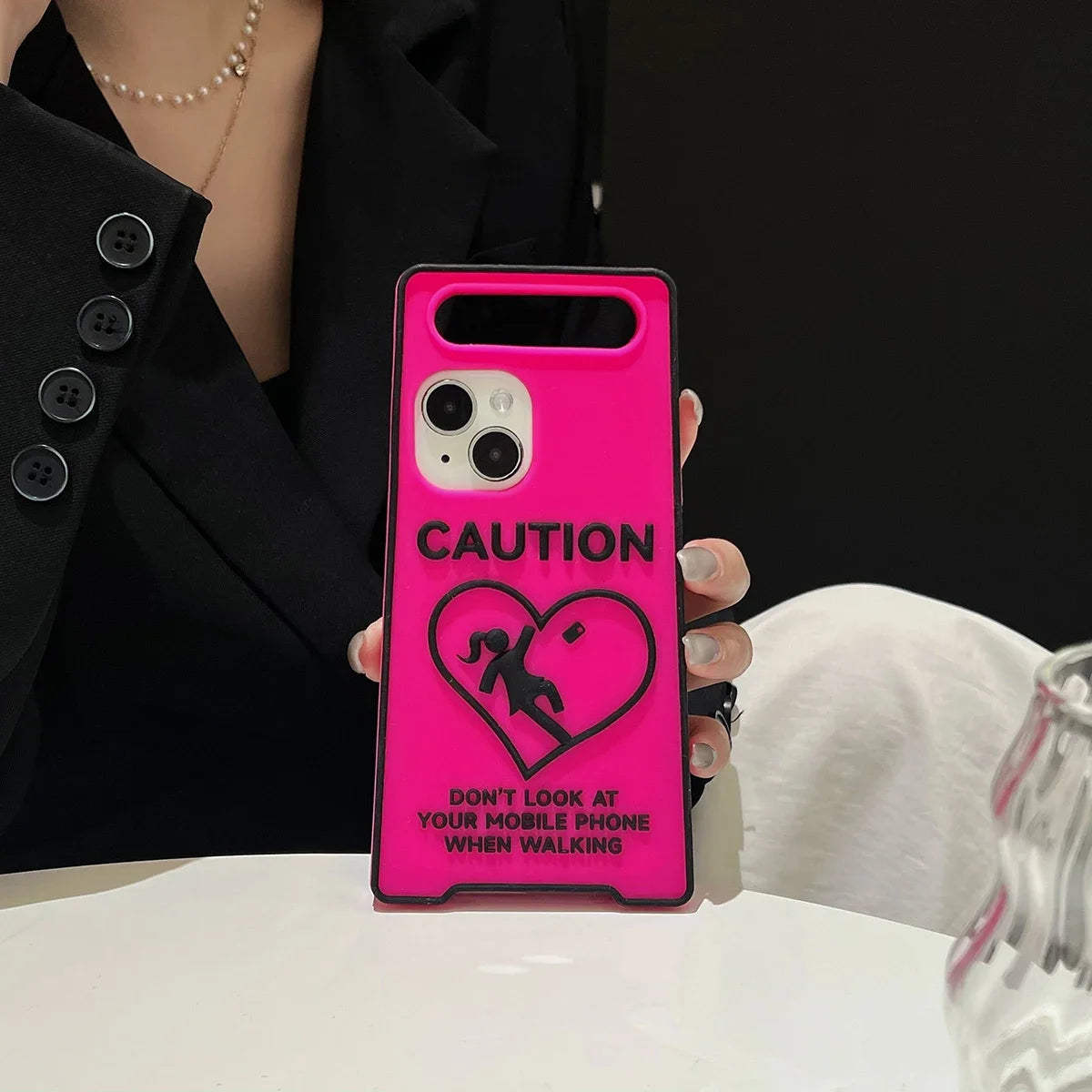 Phone Case Warning: Don’t Look at Your Phone While Walking