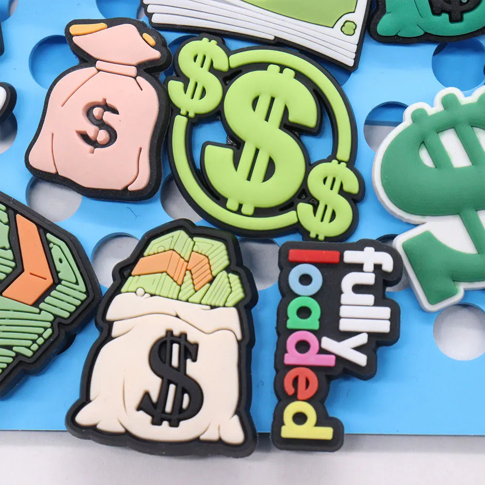 Money Dollar Sign Shoe Charms Set (21pcs)