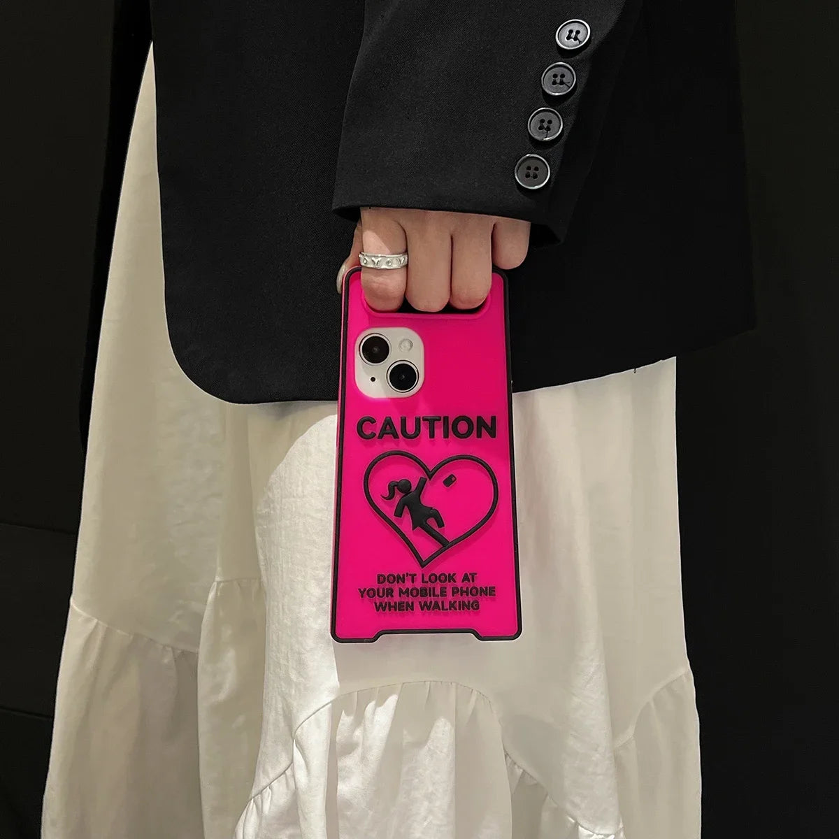 Phone Case Warning: Don’t Look at Your Phone While Walking