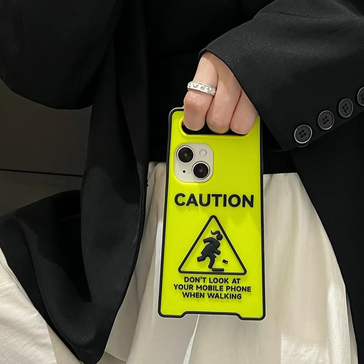Phone Case Warning: Don’t Look at Your Phone While Walking