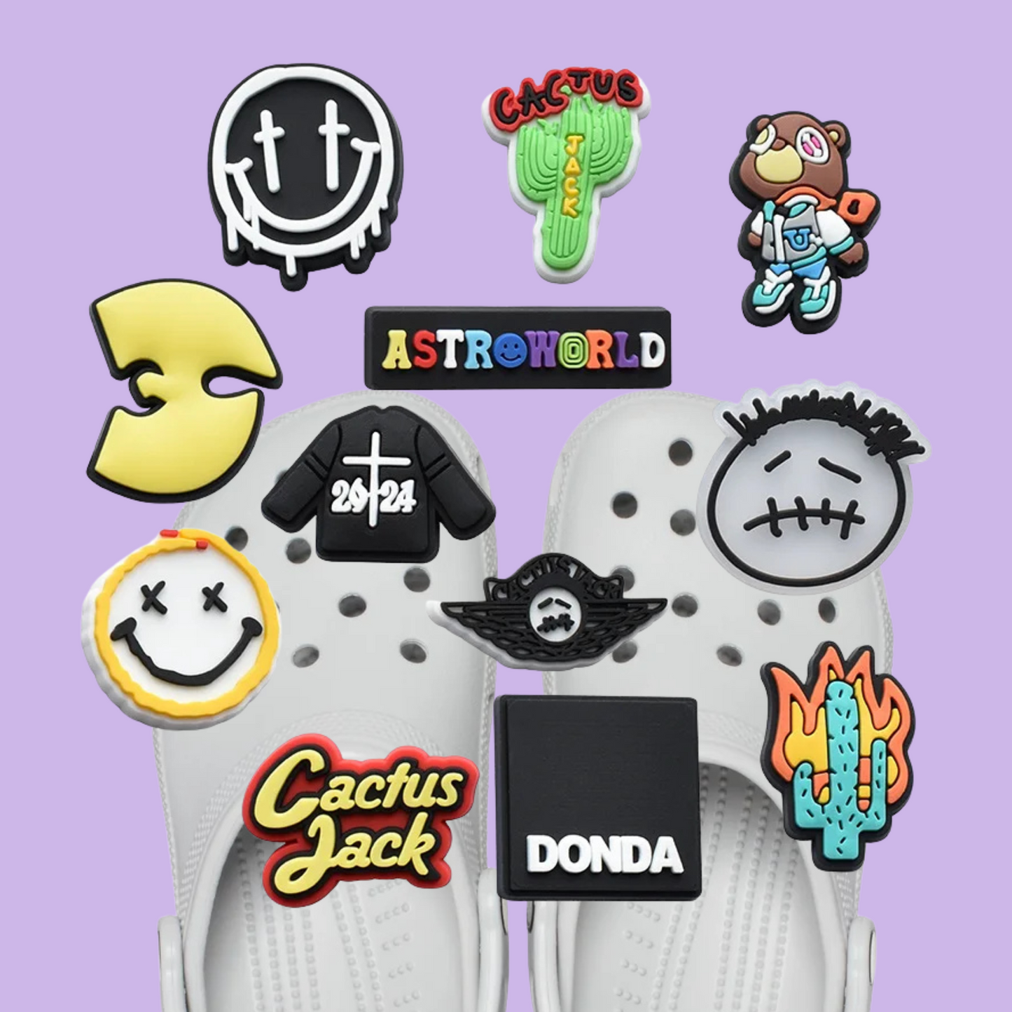 Hip Hop Jibbitz Shoe Charms Set (17pcs)