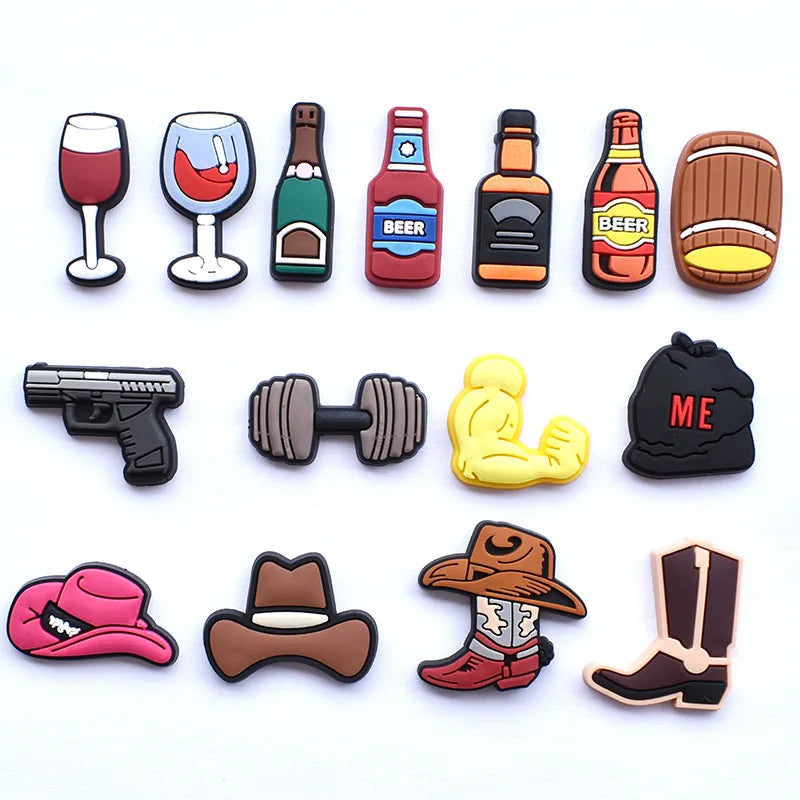 Wild West & Party Shoe Charms Set (15pcs)