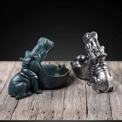 Hippo Resin Sculpture & Key Holder/ Ashtray