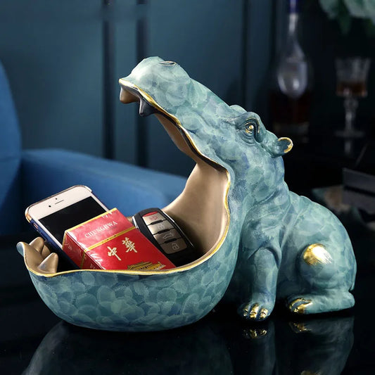 Hippo Resin Sculpture & Key Holder/ Ashtray