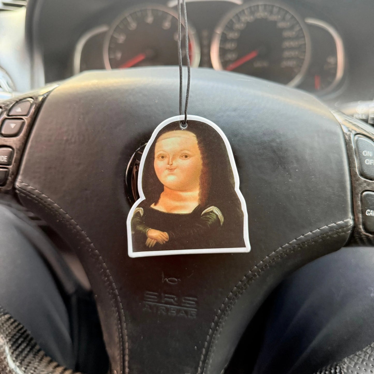 Fat Mona Lisa Car Air Freshener