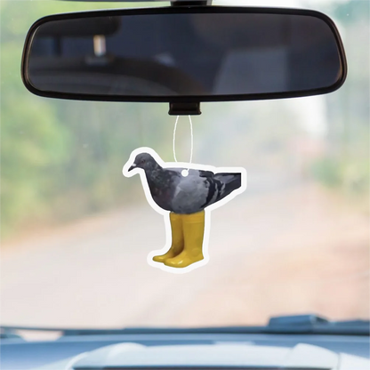 Pigeon with Rubber Boots Car Air Freshener
