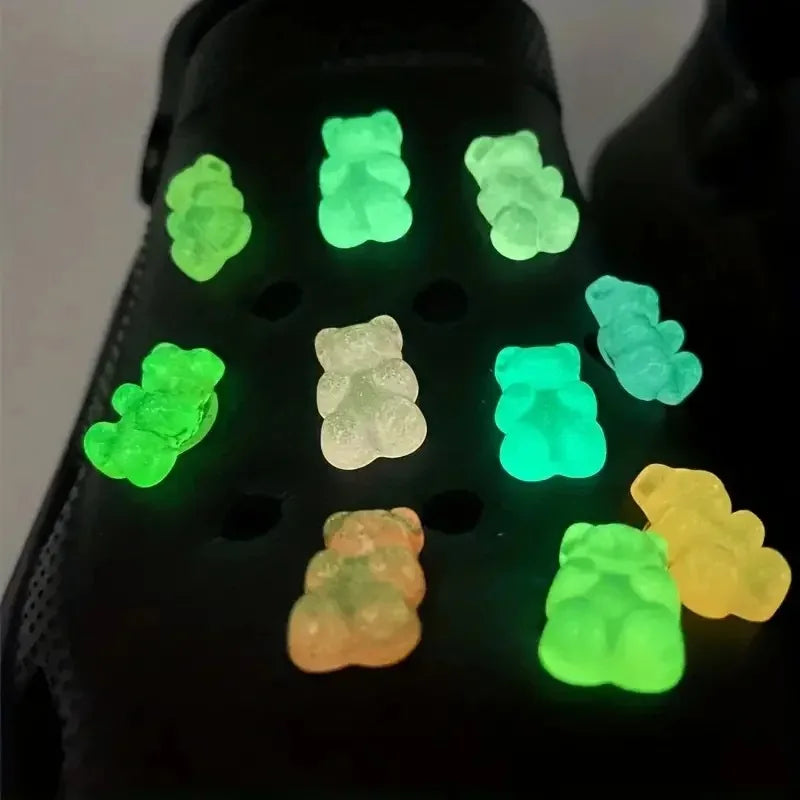 Luminescent Gummy Bear Shoe Charms (10/20pcs)