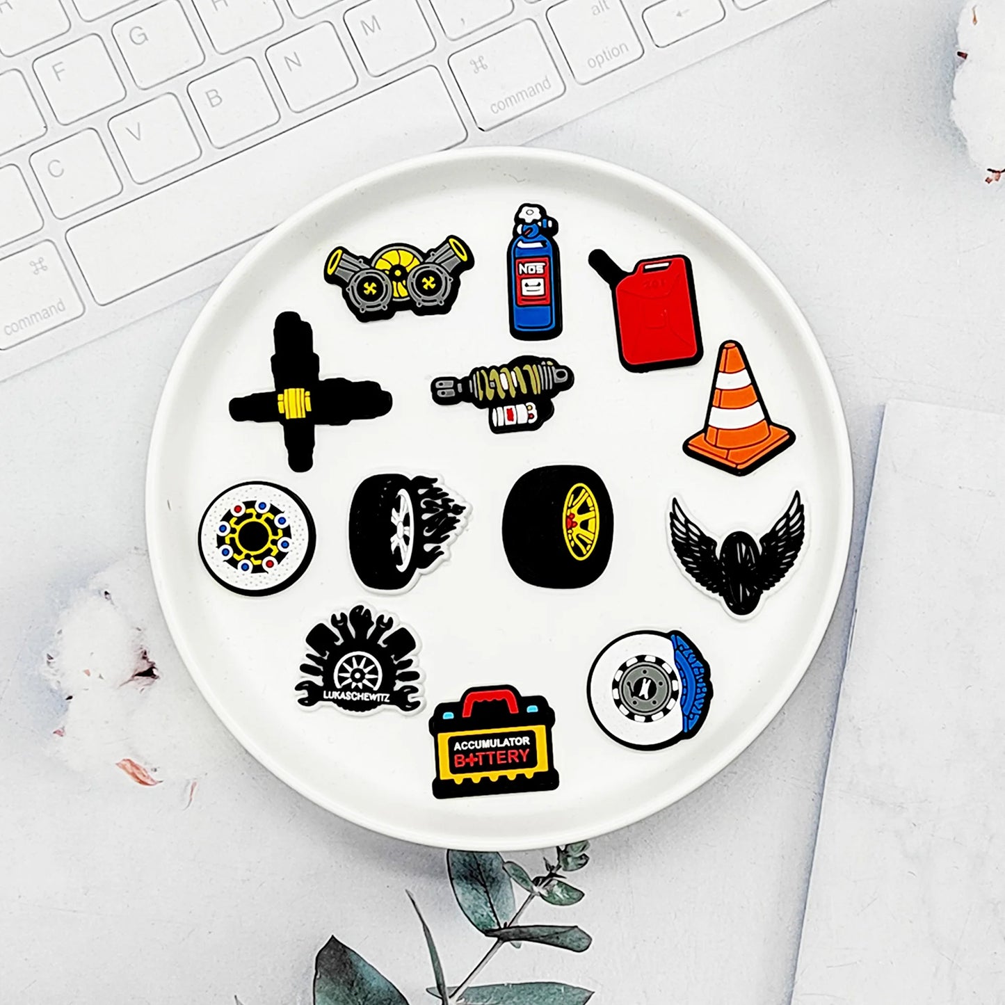 Car Tuning Shoe Charms Set (18pcs)