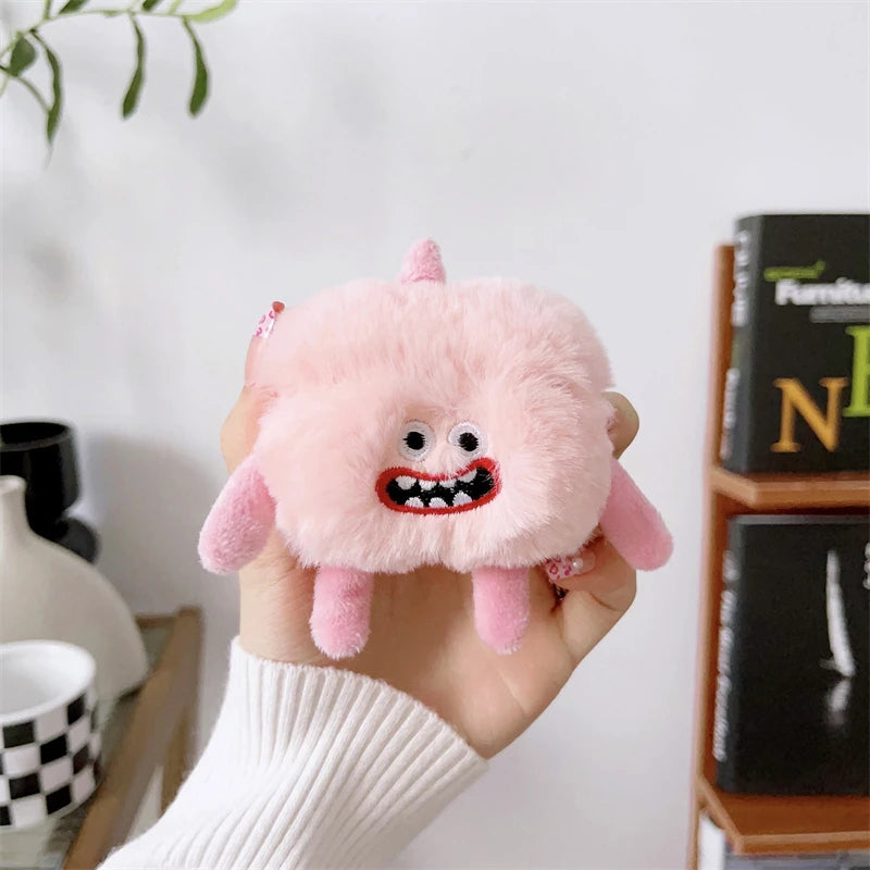 Cute Cartoon Fur Earphone Case