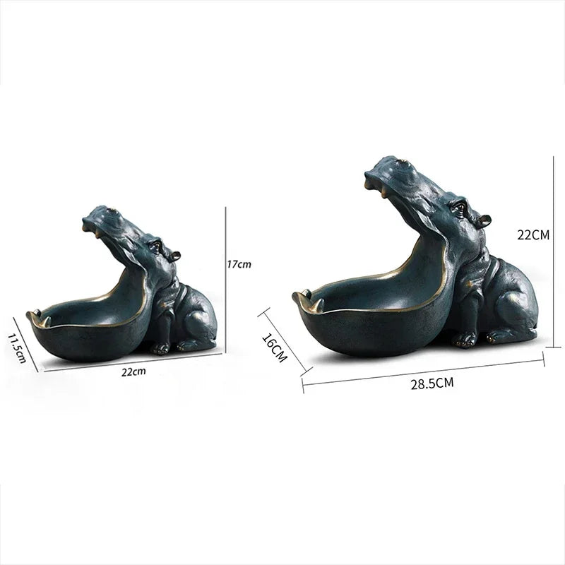 Hippo Resin Sculpture & Key Holder/ Ashtray