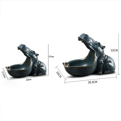 Hippo Resin Sculpture & Key Holder/ Ashtray