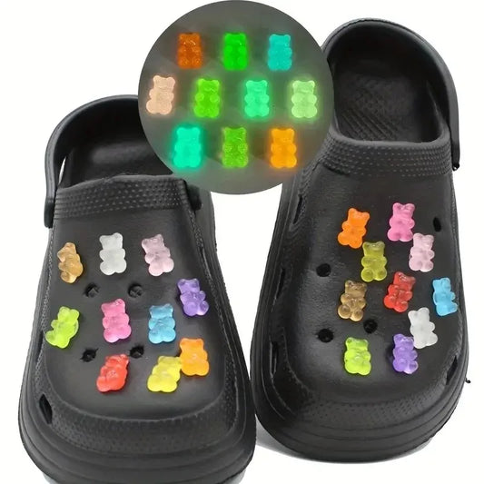 Luminescent Gummy Bear Shoe Charms (10/20pcs)