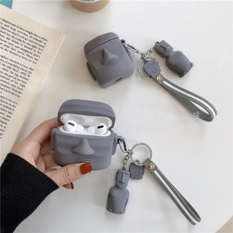 Moai Head AirPods Case