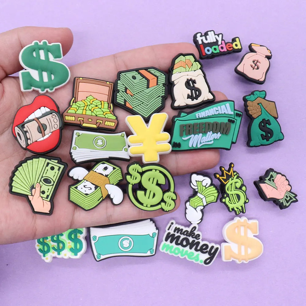 Money Dollar Sign Shoe Charms Set (21pcs)