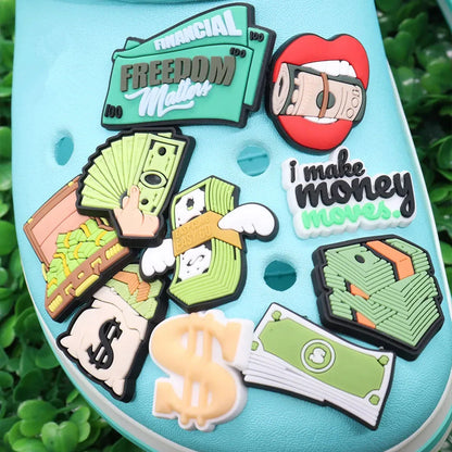 Money Dollar Sign Shoe Charms Set (21pcs)