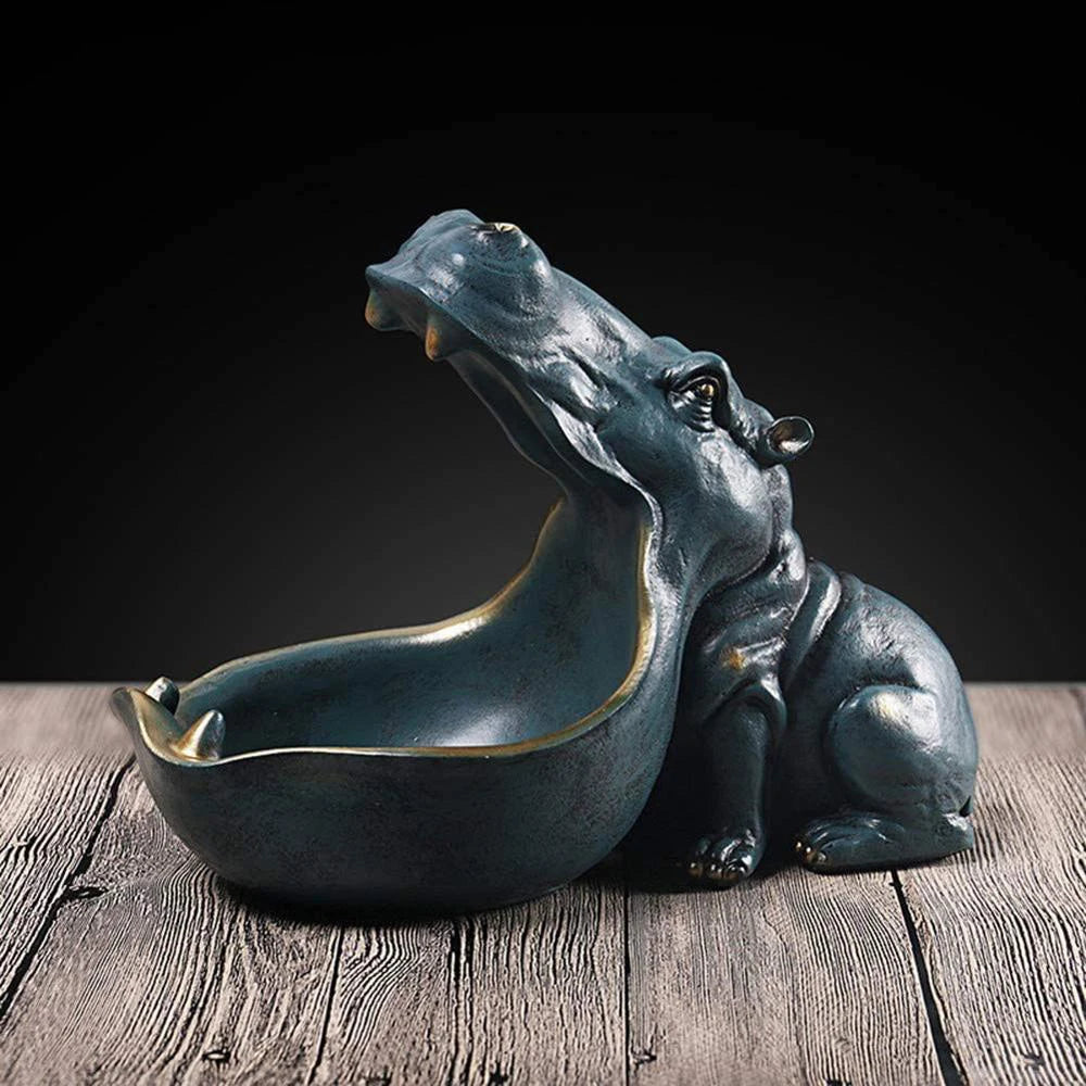 Hippo Resin Sculpture & Key Holder/ Ashtray