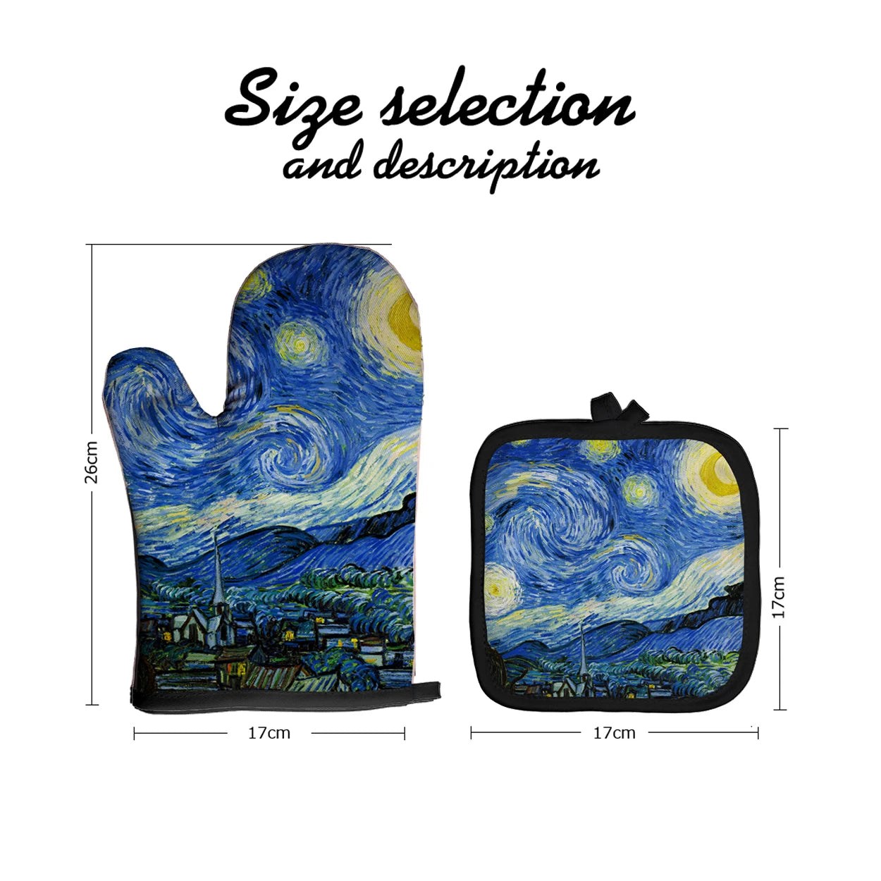 Van Gogh Style Oven Mitts