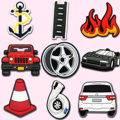 Speed Machine Shoe Charms Set (9pcs)