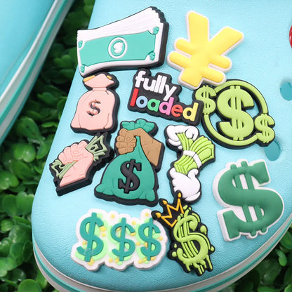 Money Dollar Sign Shoe Charms Set (21pcs)