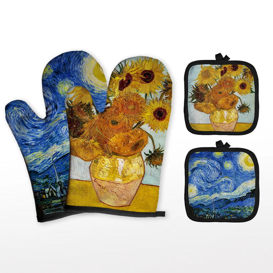 Van Gogh Style Oven Mitts