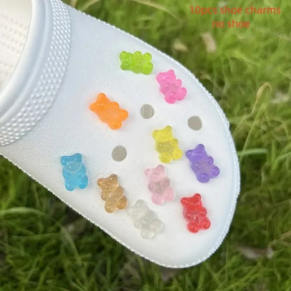 Luminescent Gummy Bear Shoe Charms (10/20pcs)