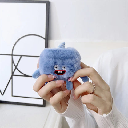 Cute Cartoon Fur Earphone Case