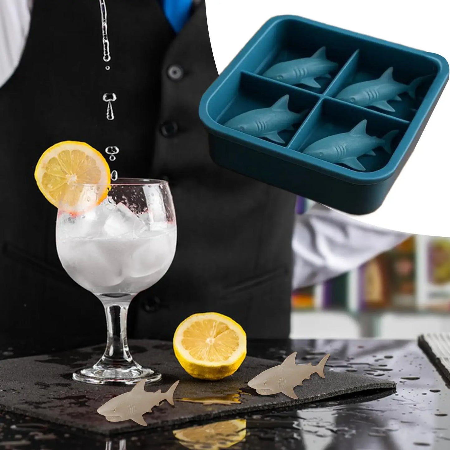 Shark Shaped Silicone Ice Cube Mold