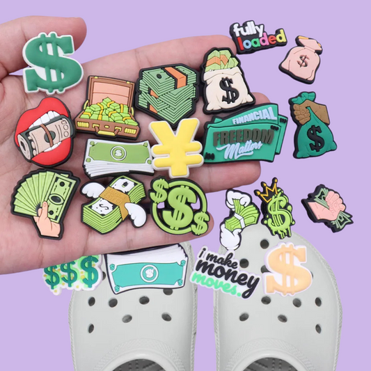 Money Dollar Sign Shoe Charms Set (21pcs)